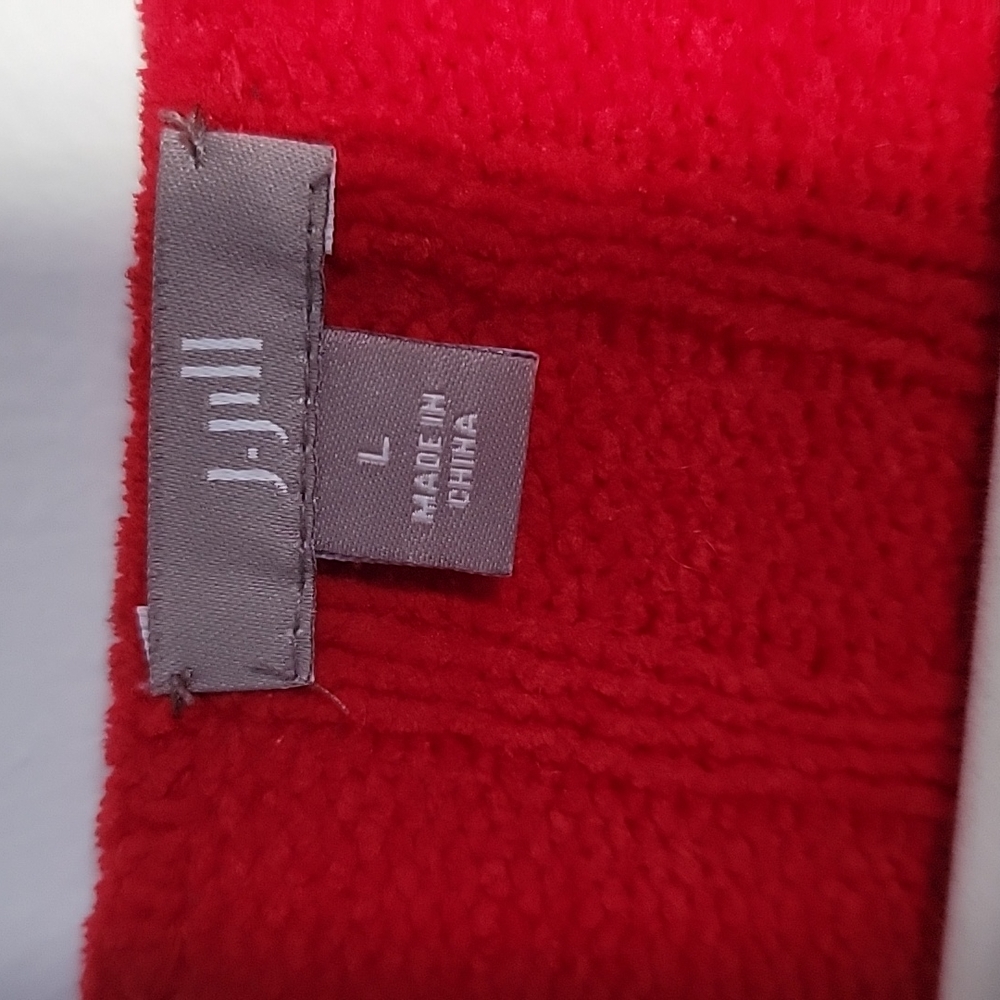 J. JILL red cable knit sweater size large - Picture 3 of 6